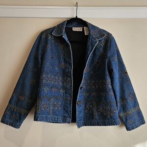 Vintage New Direction Beaded Jean Blazer